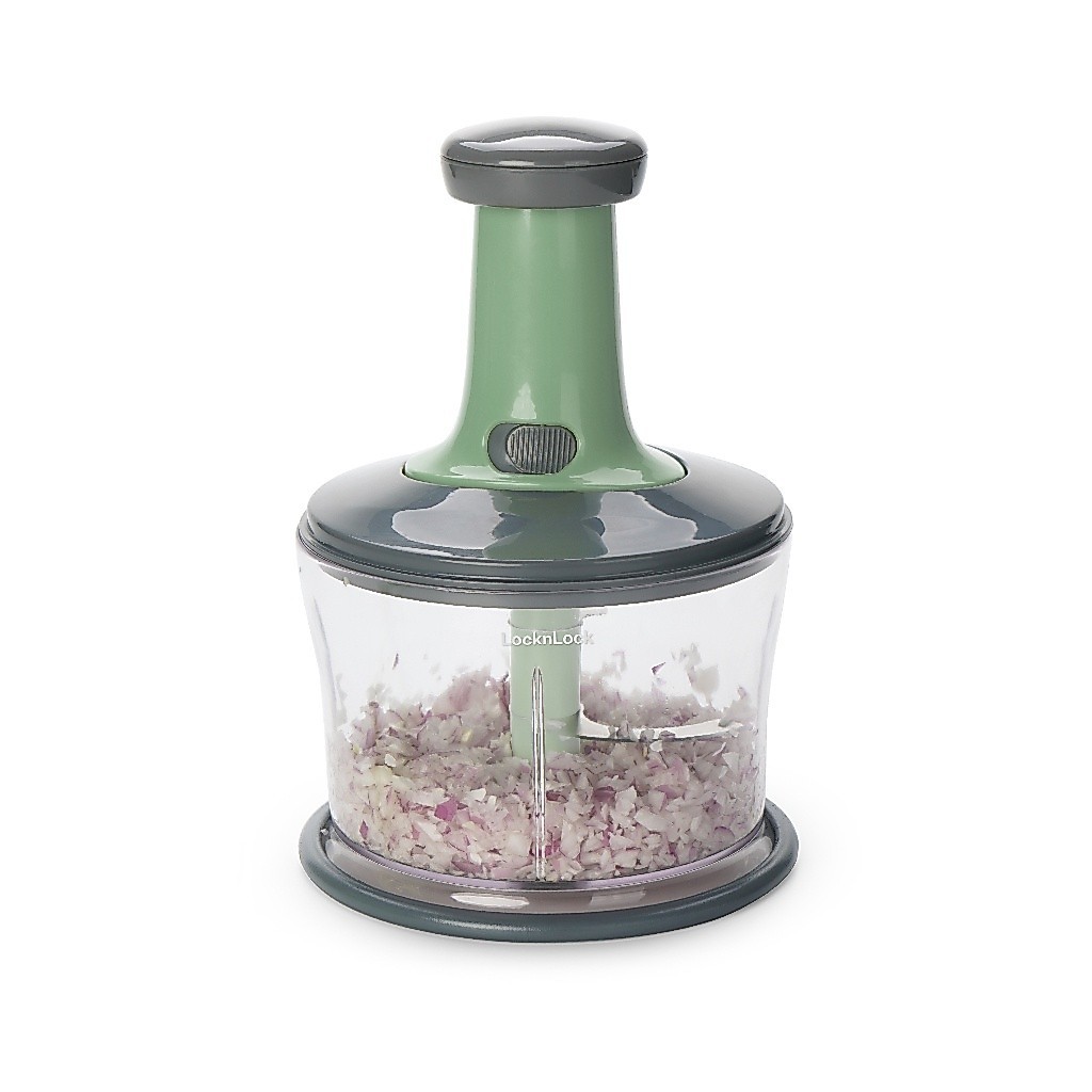 🌟 Bộ Rổ Quay Rau và Dụng cụ băm rau củ Lock&Lock Smile Mom Chopper Set Màu xanh lá