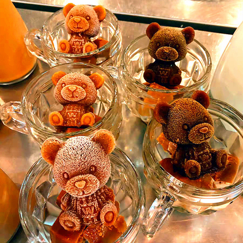 Sanxin Bear Ice Cube Mold DIY Influencer Ice Bear Ice Coffee Milk Tea Ice Tray Ice Cream Silicone Gr