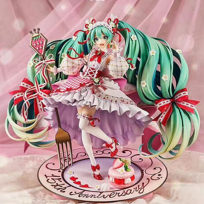 Miku 10th Anniversary Strawberry Maid Blind Box Figure Model Toy for Kids Gift Desktop Display Colle