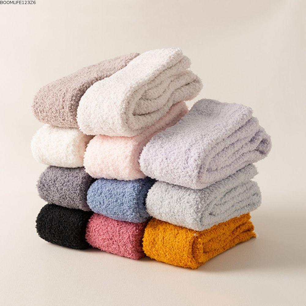 BOOMLIFE1238C San Hô Nhung Tất Nam Nữ Thời Trang Mùa Đông Ấm Áp Thoáng Khí Mềm Lông Tơ Cosy
