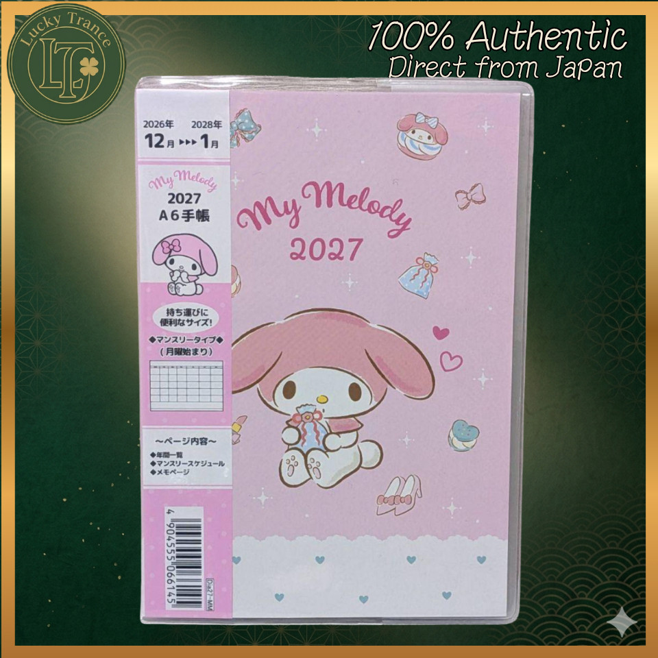 My Melody 2027 A6 Monthly Planner Monday Start Dec 2026-Jan 2028 Schedule Book
