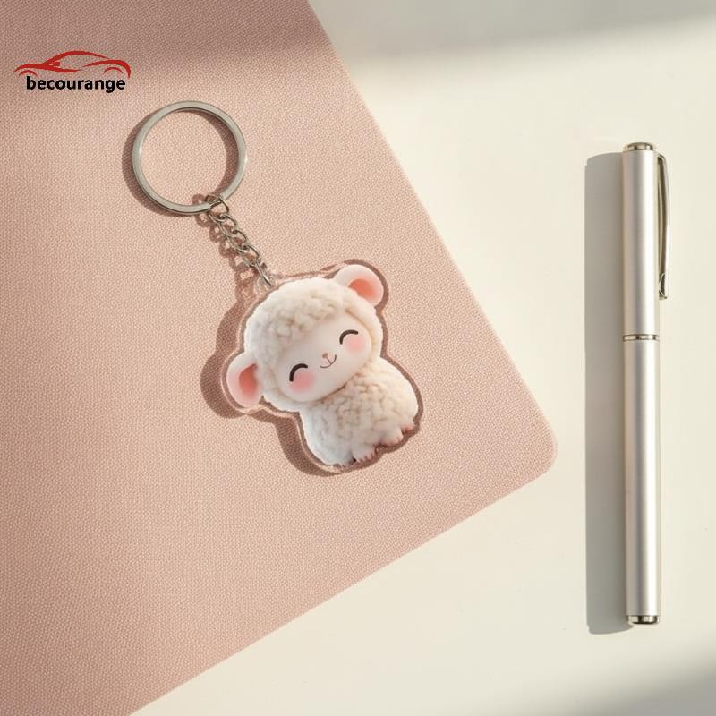 [BECO] Móc treo gương chiếu hậu nội thất ô tô 1 / 2 Cái Dễ thương 2D phẳng Acrylic Little Lamb Desig