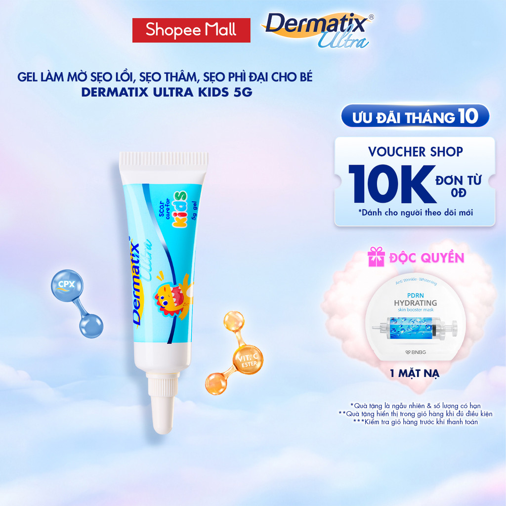 Gel làm mờ sẹo và làm phẳng sẹo lồi, sẹo thâm cho bé Dermatix Ultra Kids 5g