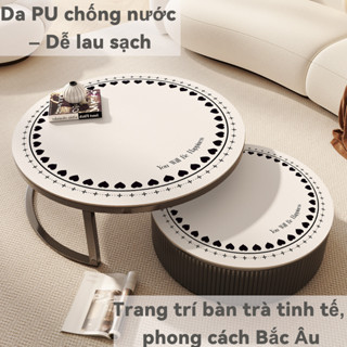  Khăn trải bàn da tròn chống nước | Miếng lót bàn ăn chống dầu chống trượt | Bảo vệ bàn làm việc dễ lau chùi 