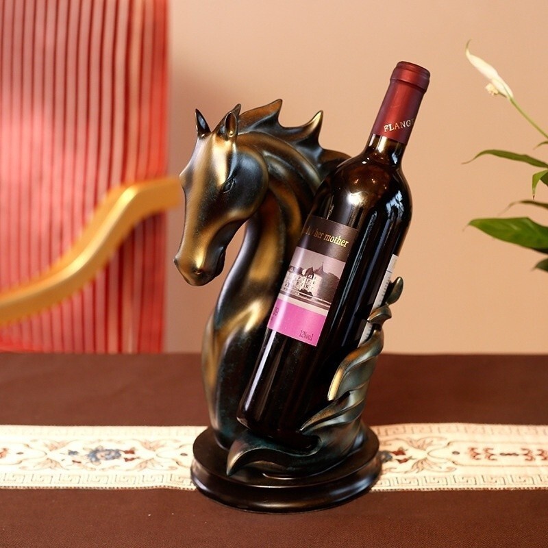 Aesthetic Home Decor Creative Horse Decoration Wine Rack Resin Animal Sculpture Decoration Living Ro