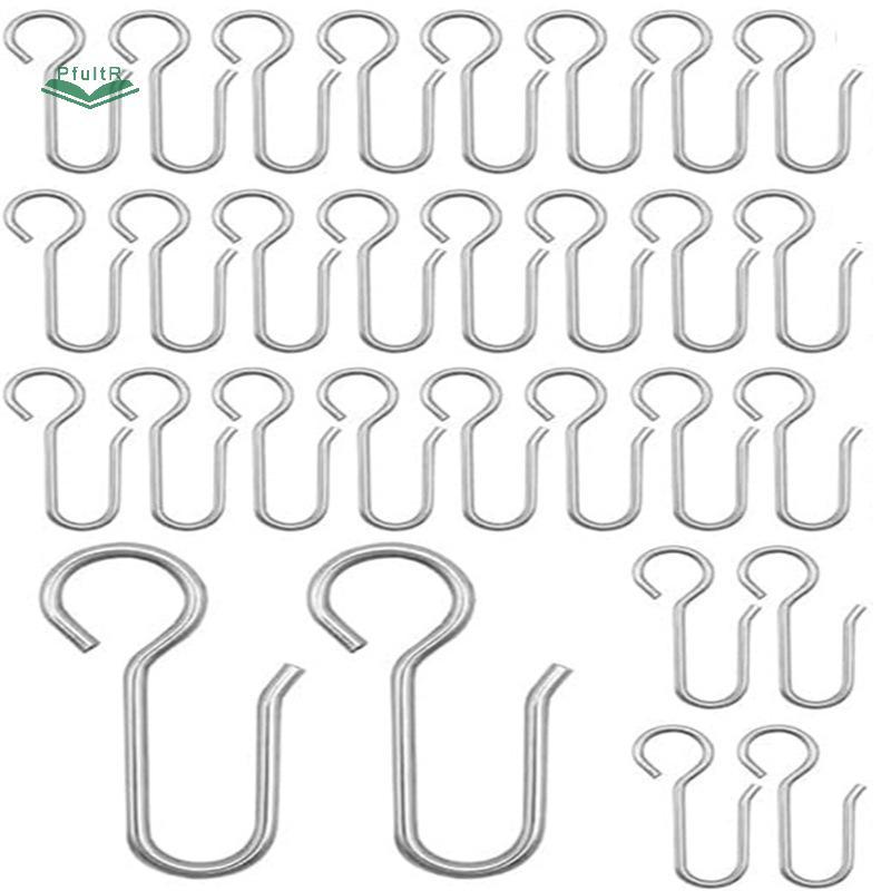 PfultR 30 Chiếc Phụ Kiện Rèm Tiện Dụng Rèm Kim Loại Theo Dõi Cài Đặt Móc Hình Chữ S Kim Loại Trần Tắ