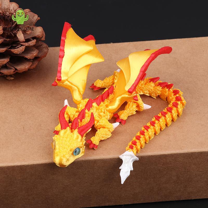 HENGHOME 1 3D In Hình Rồng Có Cánh Xe Có Đôi Mắt Nghệ Thuật Deco Rồng Điêu Khắc Máy Tính Để Bàn Động