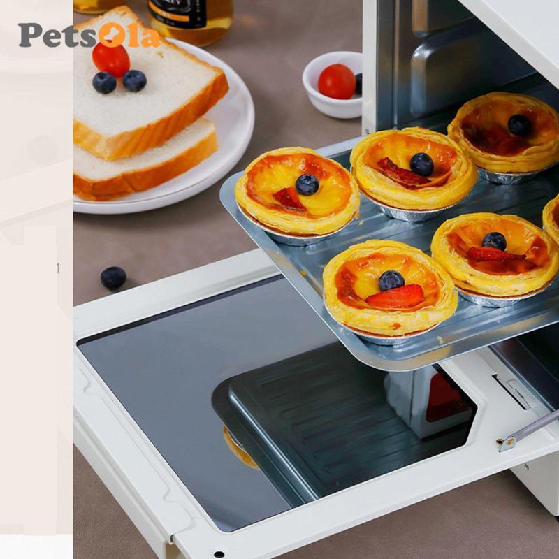 Lò nướng Mini điện PETSOLA Lò nướng mặt bàn dọc có chảo nướng bằng thép không gỉ Hẹn giờ 60 phút Lò nướng bánh Pizza thương mại cho khoai tây