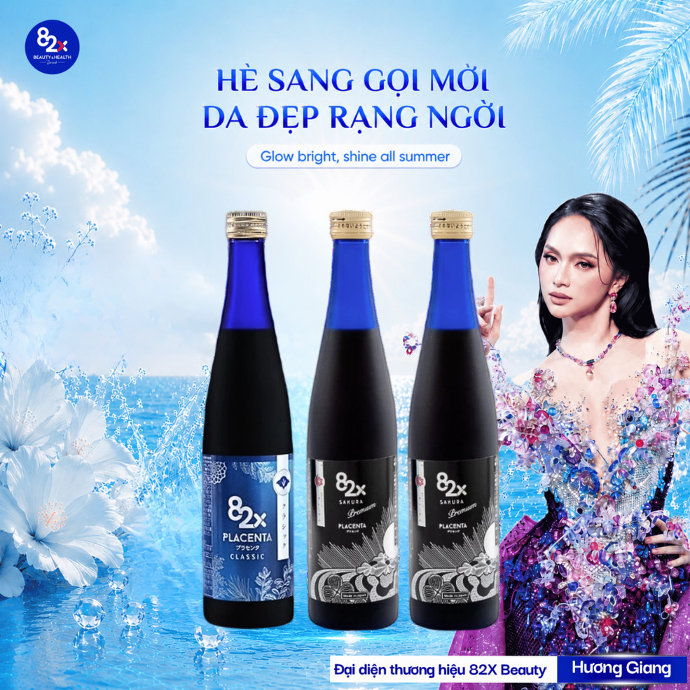 [Combo 3 Chai] Nước Uống Collagen 82X: 1 PLACENTA CLASSIC + 2 PLACENTA SAKURA (500ml/Chai)