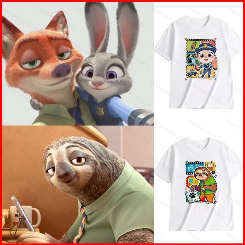 Zootopia 2 JUDY NICK Nibbles Áo thun mùa hè Anime tay ngắn