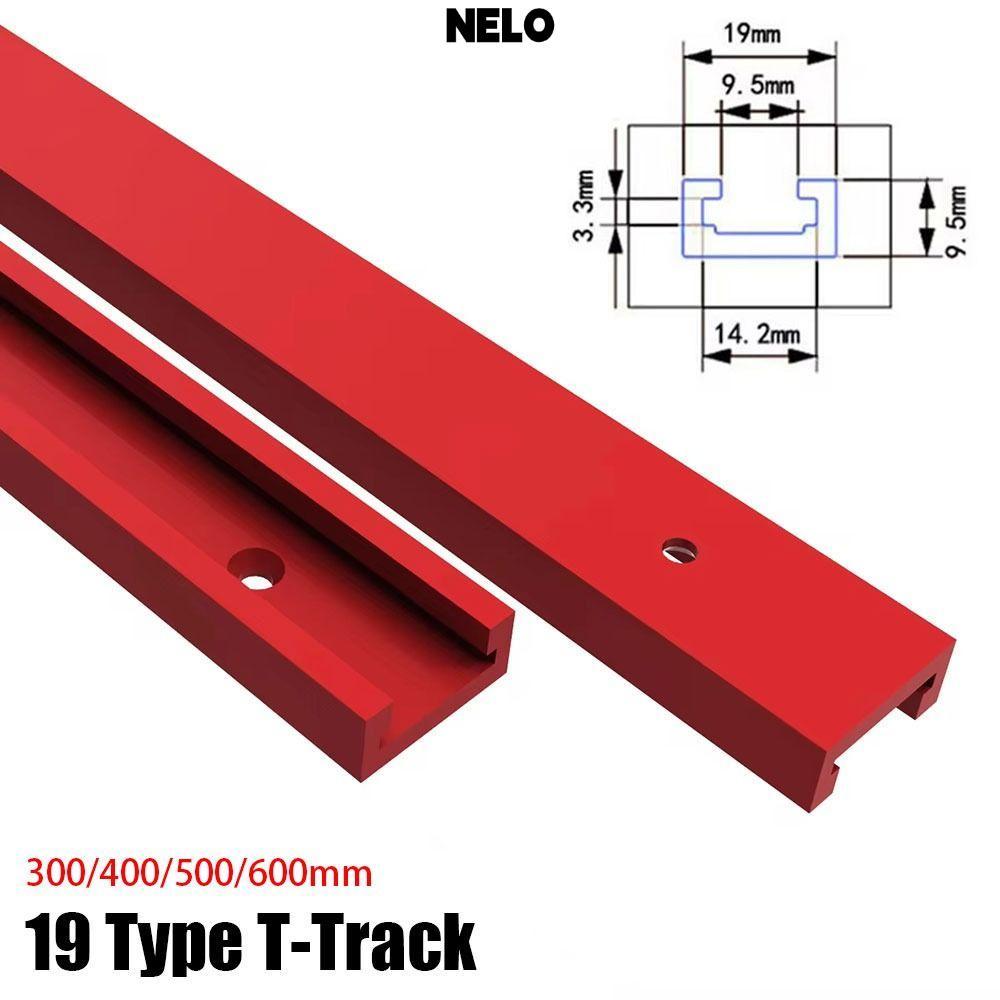 NELO 1 Cái T-Track, 300-600mm T Slider Fixture Slot Slide T-Slot Track, Slide Guide Rail Hợp kim nhô