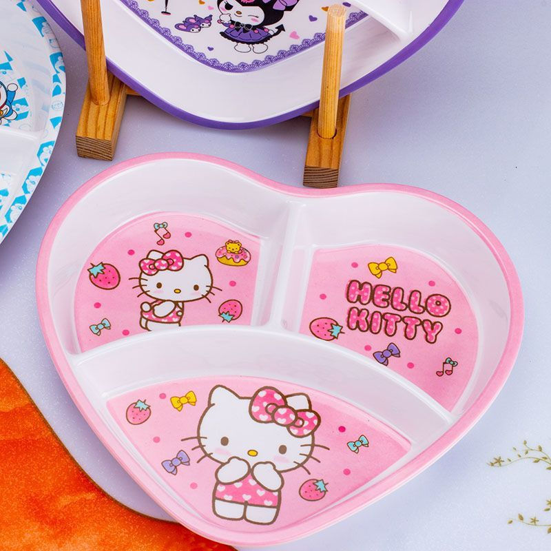 Western-style steak for students tb Breakfast tray with cartoon-shaped fruit tray and plate for chil