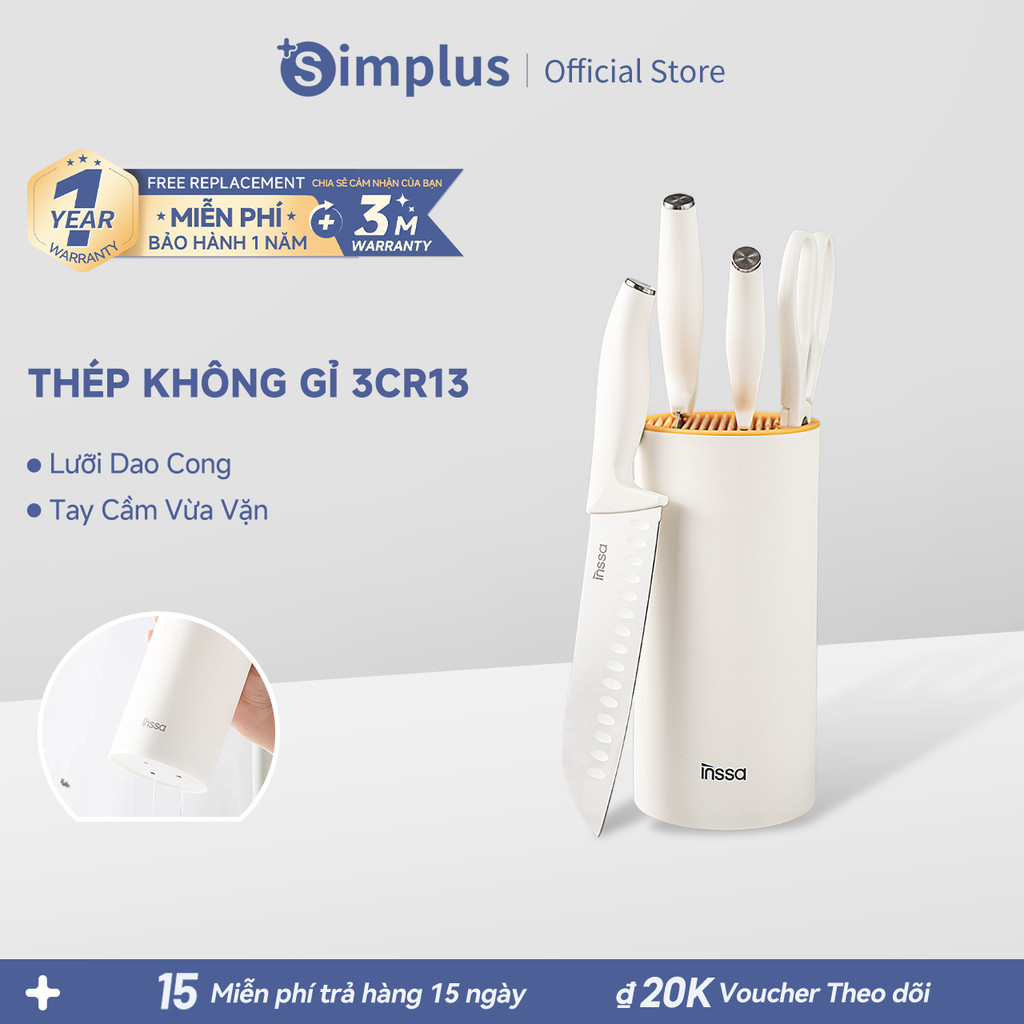 Simplus Bộ Giá Dao 5 Món Thép Không Gỉ 3Cr13 DAOJ001