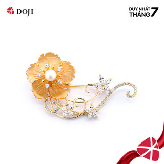 Trâm Cài Áo Hình Hoa Ánh Kim Dây Rủ Đính Đá Cao Cấp - DOJI
