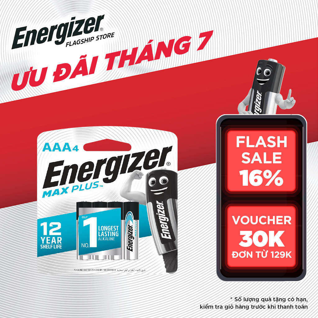 Pin AAA Energizer Max Plus EP92 BP4 - Vỉ 4 Viên