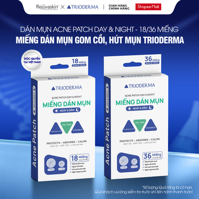 Miếng Dán Mụn Trioderma Day & Night - Ngày & Đêm - Ngăn Bụi Bẩn, Làm Dịu Da - 18/36 Miếng