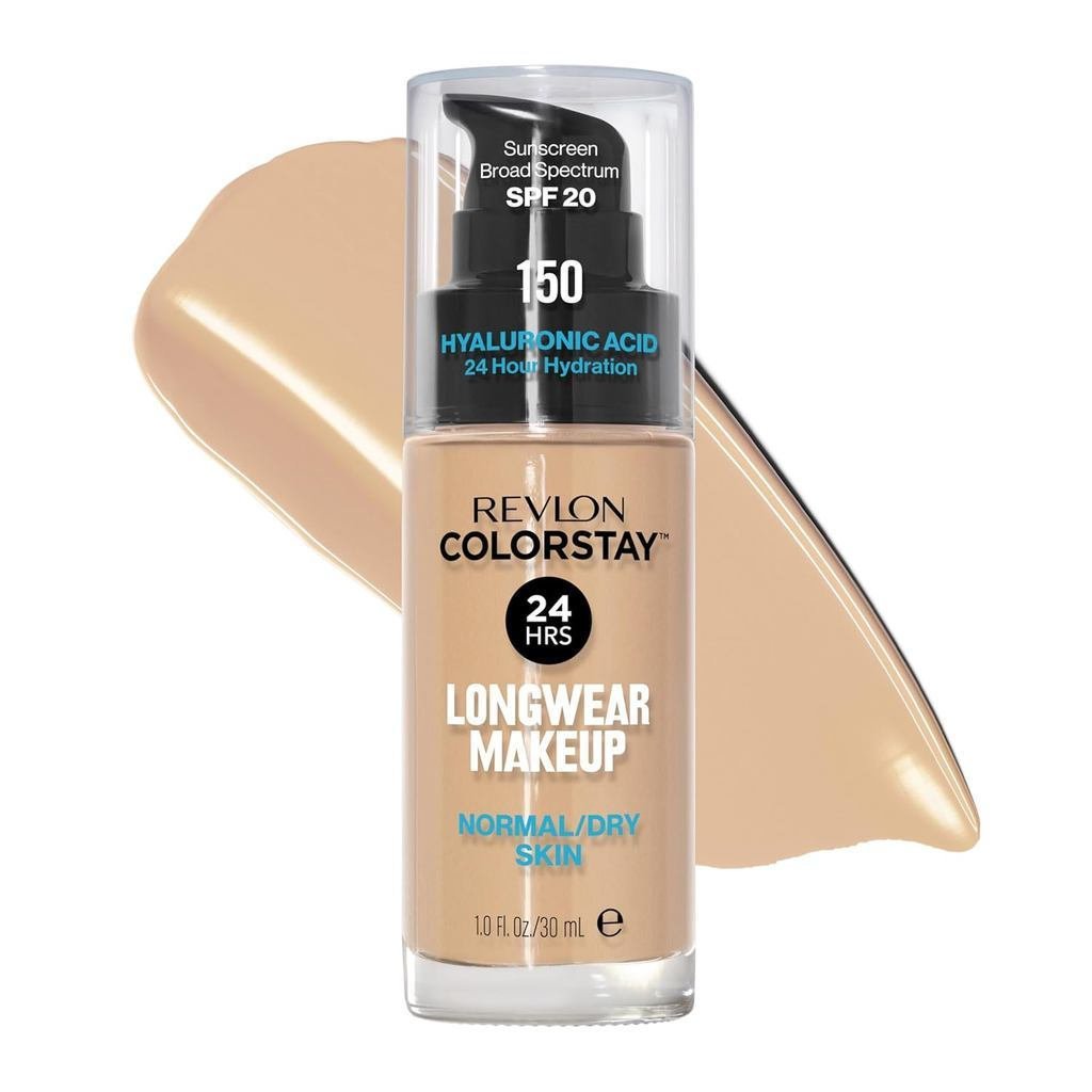 RevlonLiquidFoundation, ColorStayFaceMakeupforNormal & Dry, SPF20, LongwearMedium-FullCoveragewithFi