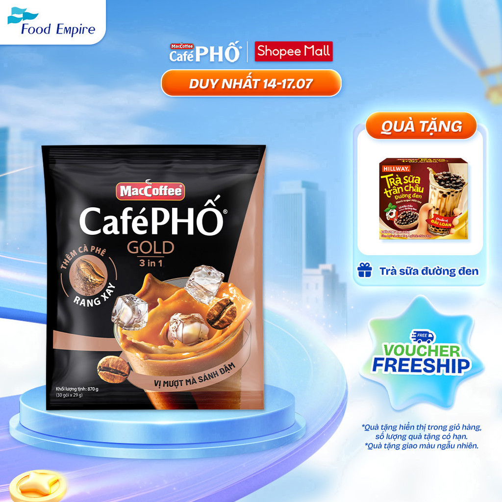 Túi Cà phê Phố Sữa Đá Gold - MacCoffee (bịch 30 gói x 29g)