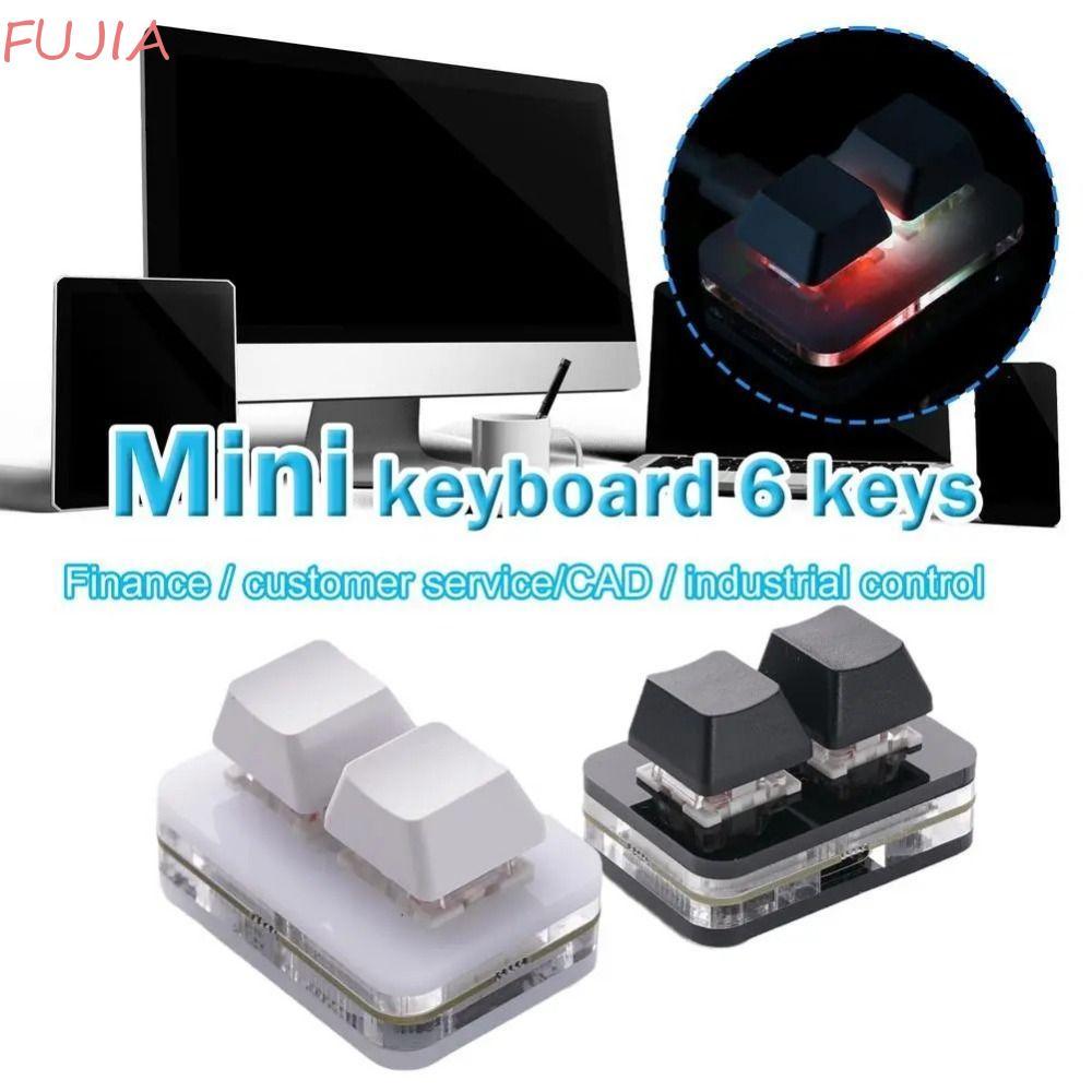 FUJIA Copy Paste Keypad, Acrylic Red Switch Custom Mini 2 Key Key Key Key Key Key Key Key Key Illumi