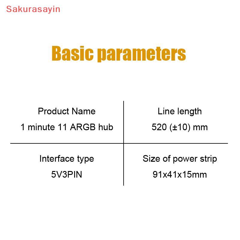 {Sakurasayin} Quạt làm mát PC ARGB HUB 1 đến 11 5V 3Pin LED Strip Light HUB Adapter SATA Power ARGB 