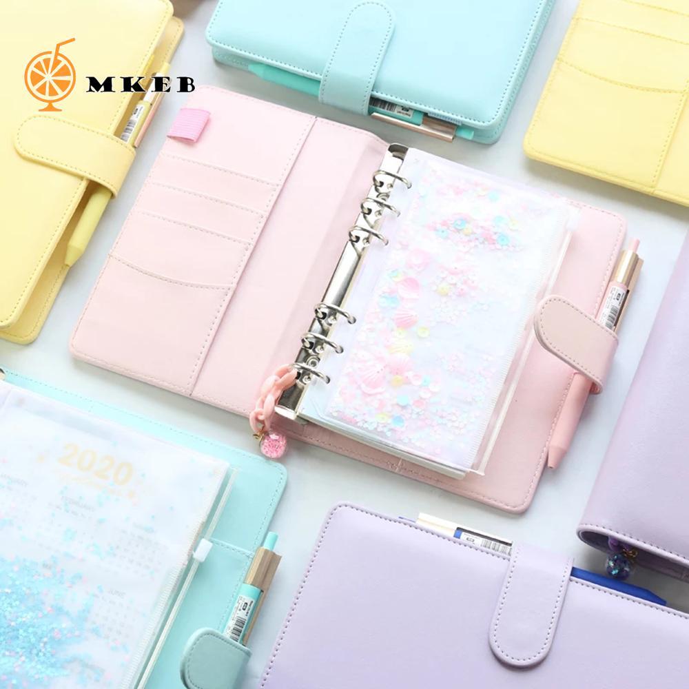 MKEB Notebook Cover Planner Book Journal Refillable A6 / A5 DIY Da PU Notepad Cover