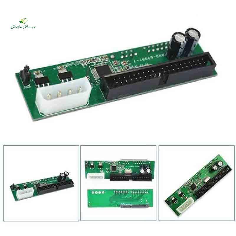 [Nhà Điện] 1 * PATA IDE TO SATA Bộ Chuyển Đổi Cắm 7 + 15 Pin 3.5 / 2.5 SATA HDD DVD Xanh mới