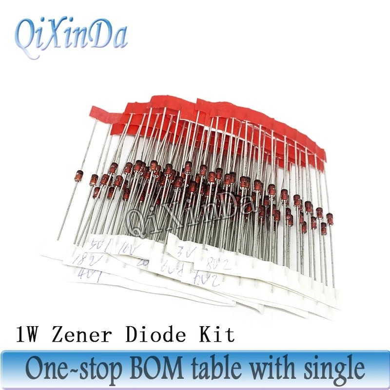 100 Chiếc 1W Zener Diode DO-41 3V3 3V9 4V3 4V7 5V1 5V6 6V2 7V5 8V2 9V1 10V 12V 13V 15V 18V 24V 30V 1