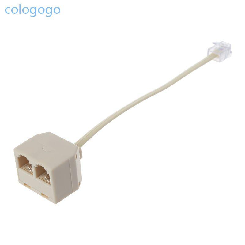 COLO RJ11 sang Ổ cắm RJ11 đôi Bộ chia cổng nữ RJ11 Cắm vào 2 Jack Adapter