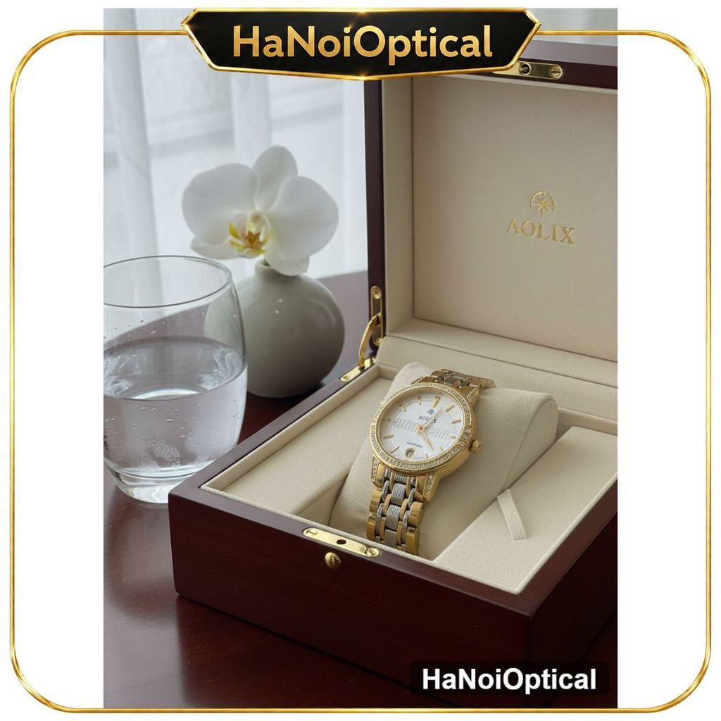 Đồng hồ Nữ Aolix đính đá sang trọng - Hàng Nhật bãi tuyển chọn - Kính Sapphire chống xước (Độ mới 95
