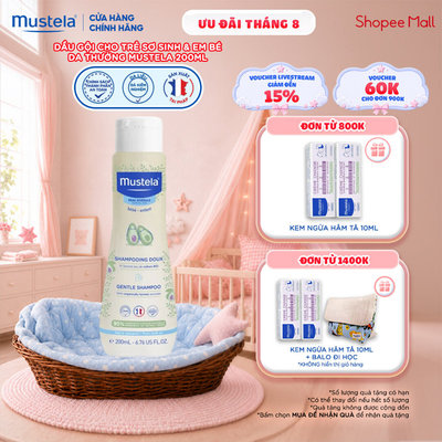 Dầu Gội Cho Trẻ Sơ Sinh & Em Bé Da Thường Mustela 200ml