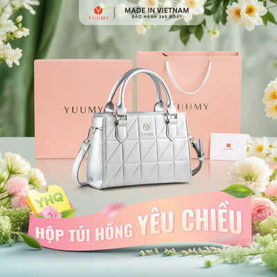 Bộ hộp quà YUUMY (Túi xách nữ YUUMY YTX103 + Hộp quà YHQ2 + Túi giấy YTG2 + Túi rút BVR3838 + Thiệp cảm ơn YBT1)