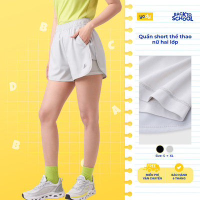 Quần Short Thể Thao Nữ YODY Siêu Nhẹ, Thoáng Mát 2 Lớp WAJT26S002