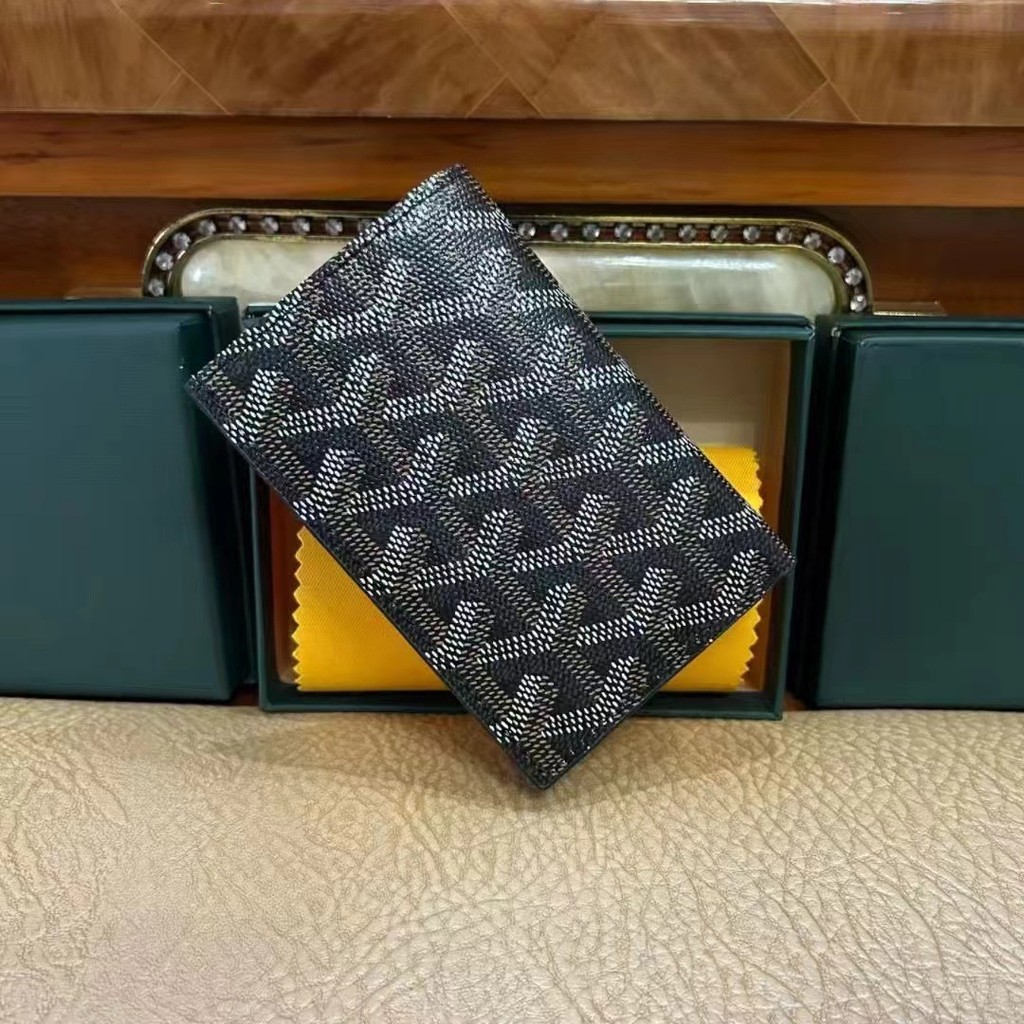 G* Genuine leather printed short multi-functional folding wallet, thin business leather wallet, fash