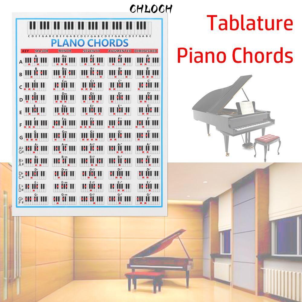 CHLOCH Tablature Piano Chords Trẻ Em Quà Tặng Poster Dành Cho Học Sinh Bàn Phím Nhạc Cụ 88 Phím Ngườ
