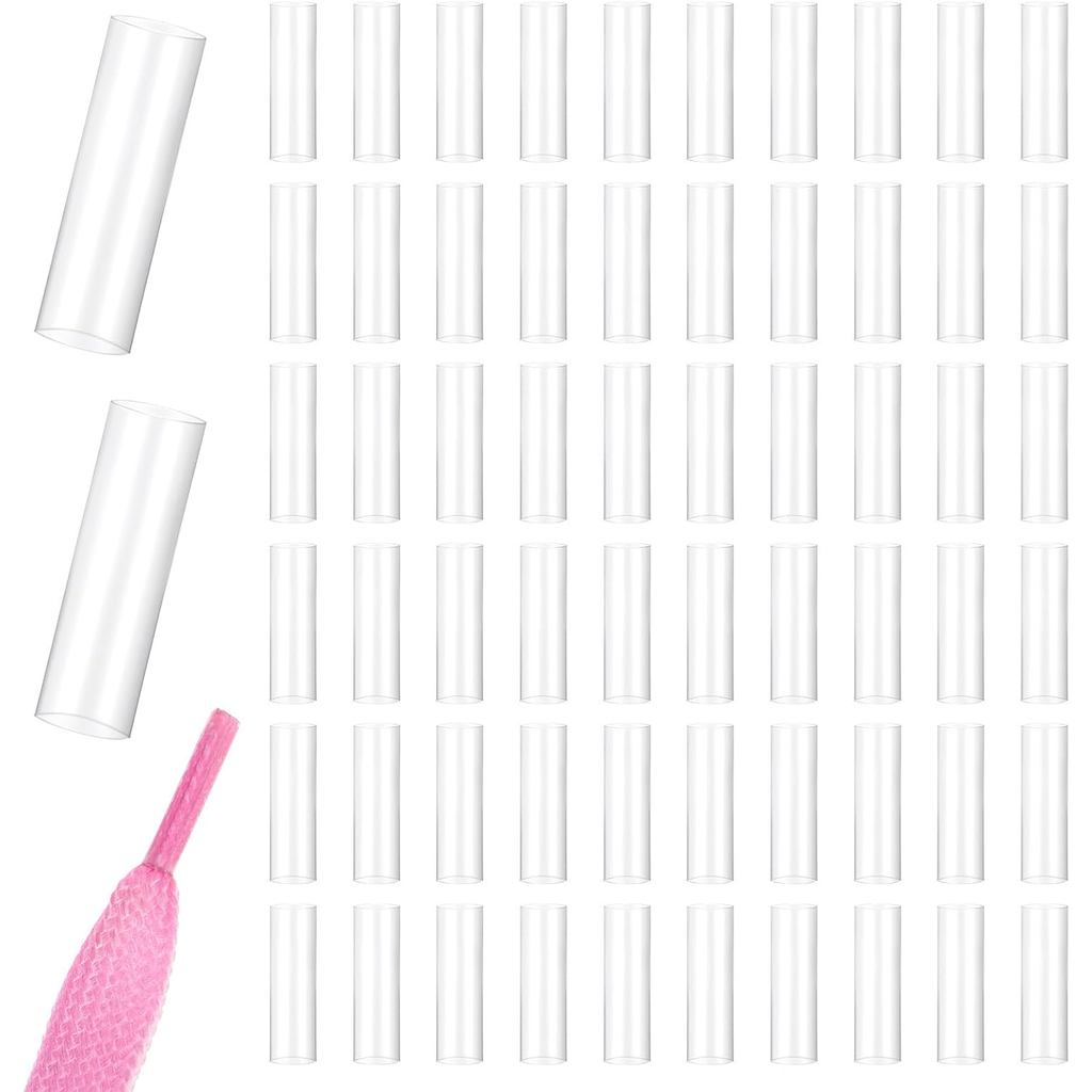 60 Chiếc Giày Thể Thao Dây Giày Ngắn Sửa Chữa Aglet Đầu, Đầu Ren Giày Rõ Ràng Đầu Co Nhiệt Dây 0.2 I