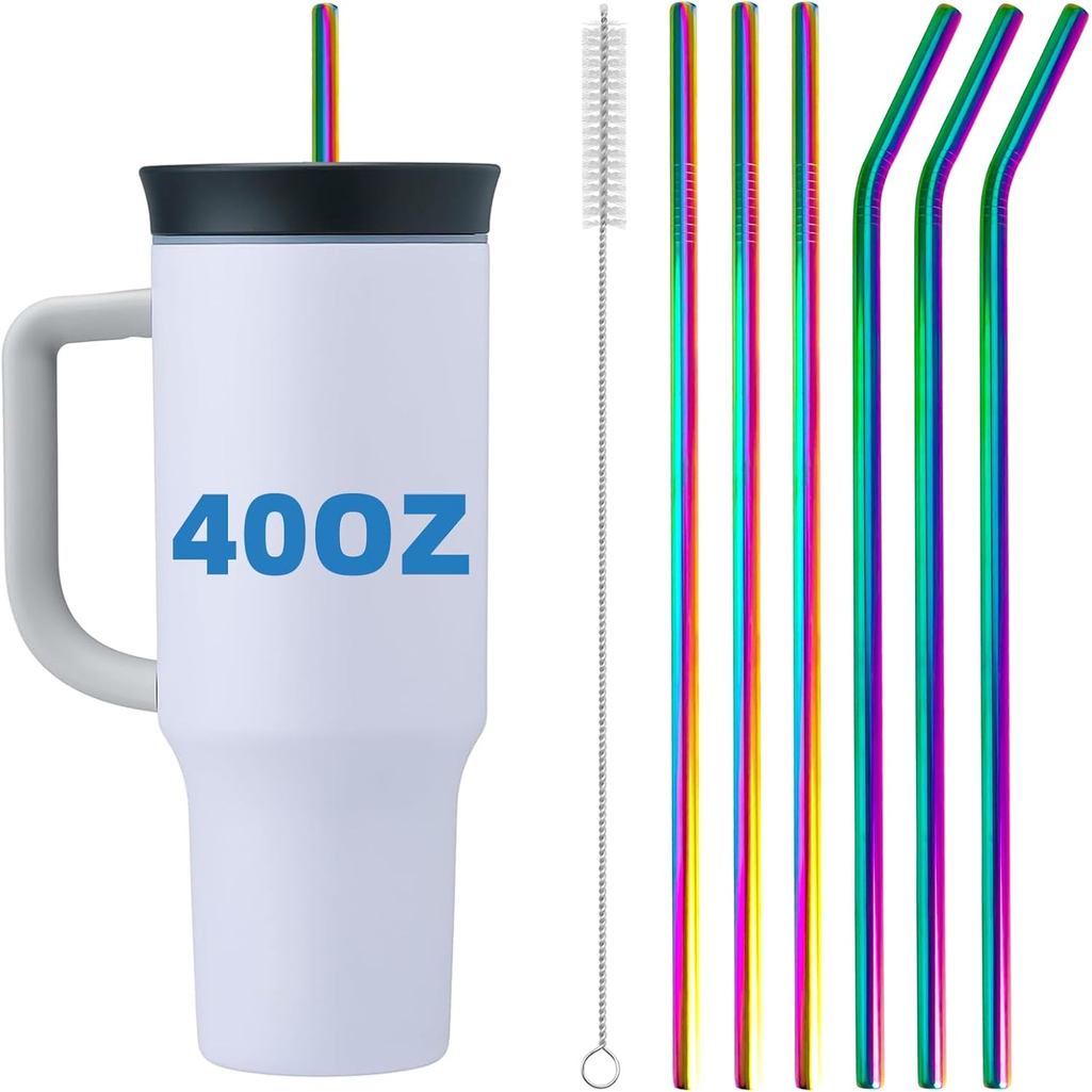 Ống hút bằng thép không gỉ cho chai cách nhiệt Owala 40oz Tumbler 6x Ống hút thay thế bằng kim loại 