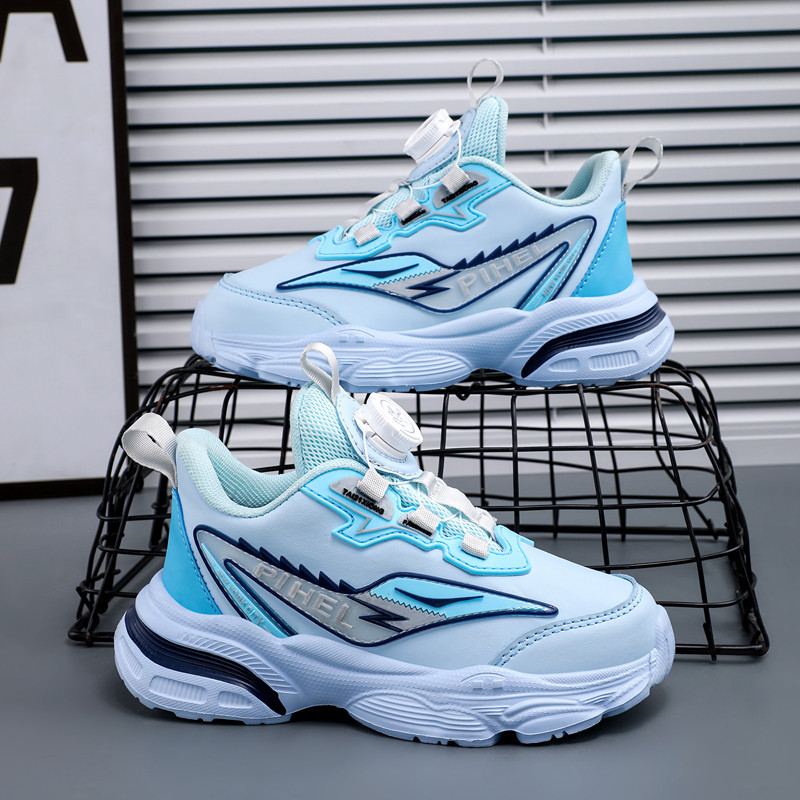 Mùa Thu Mới Trẻ Em Giày Bé Trai Sneaker Hoạt Hình Nhẹ Sang Trọng Da PU Sneaker Trẻ Em Đi Học Giày Th