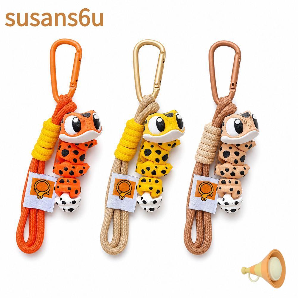 SUSAN Leopard Gecko Móc Khóa, Họa Tiết Da Báo Mắt Lớn Gecko Ba Lô Quyến Rũ, In Hình Động Vật Dễ Thươ