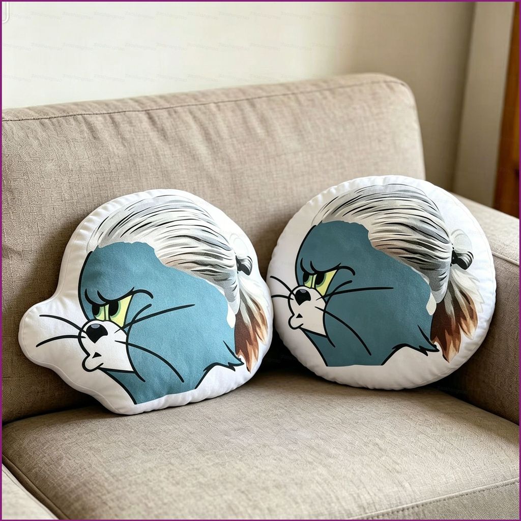 YT4 Tom Và Jerry Tom Cat Haaland Meme Plushie Ngộ nghĩnh Quạt Bóng Đá Đệm Hoạt Hình Sofa Trang Trí Q