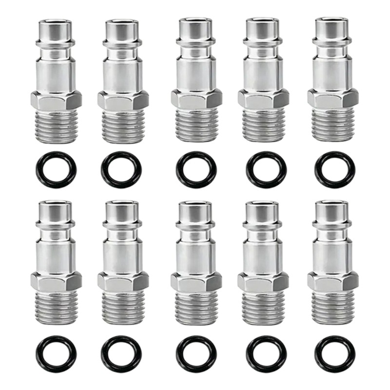 Bộ chuyển đổi ống dẫn khí HL Bộ 10 bộ phận ống kim loại với sợi 1 4 In Nam cho dịch vụ nhà để xe Tha