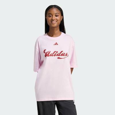 adidas Phong cách sống ÁO THUN GRAPHIC HOUSE OF TIRO Nữ Hồng KB7169