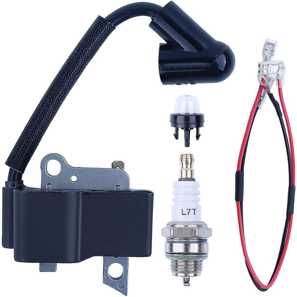 Bộ mô-đun cuộn dây đánh lửa & bộ bugi cho máy cưa xích Husqvarna 135 140 435 440 445 450 Rancher Jon