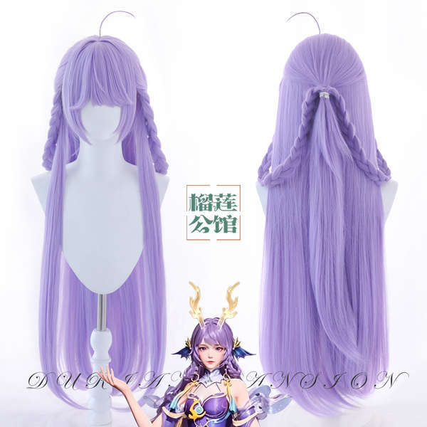 Durian Mansion King Glory Xishi Tour Dragon Violet cos Tóc Giả Ngôi Sao Da Huyền Thoại Thắt Tay Xoắn