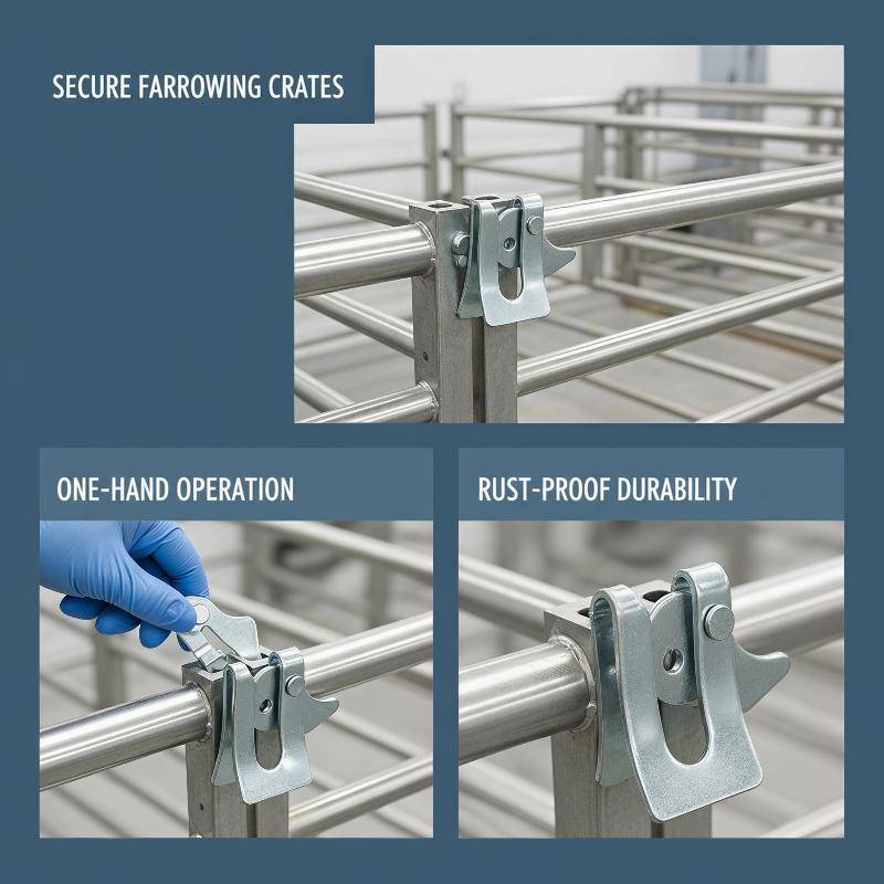 [JCAAAP] 5 / 10 Chiếc Thép Carbon Thiêned Fing Crate Cửa Chốt Chú Heo Bền Lo Để Sử Dụng An Ninh Pigp