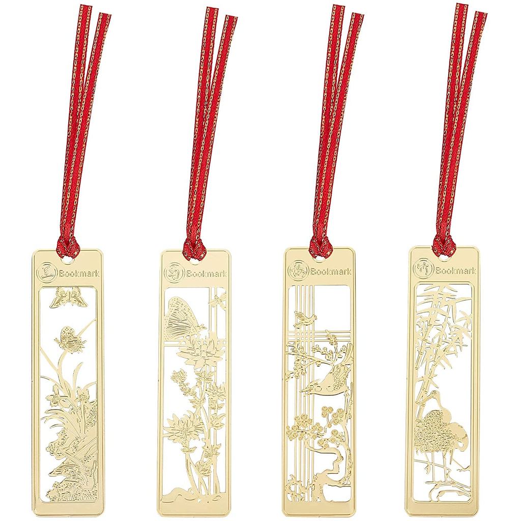 Directly from Japan IQ LIFE Bookmark 【Set of 4】 Traditional Ancient Series (Plum, Bamboo, Orchid, Ch