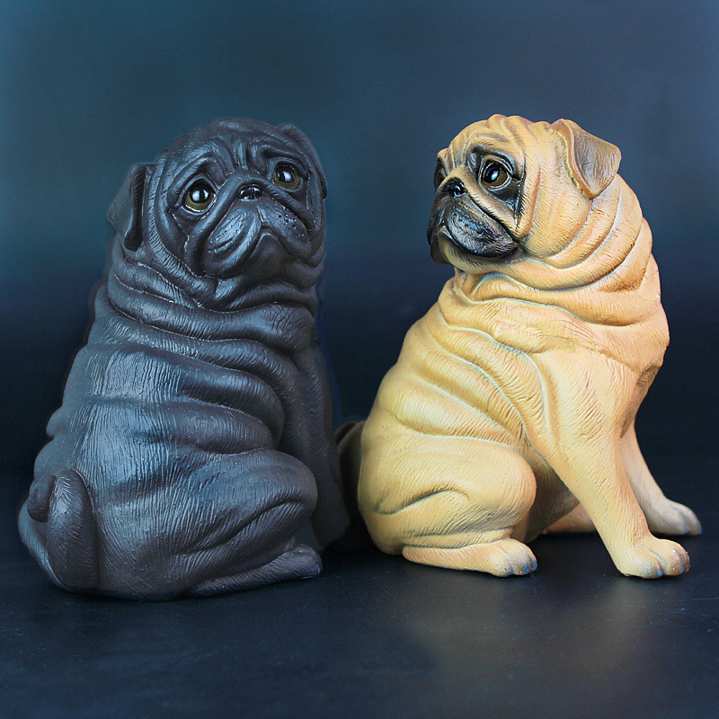 Trẻ Em Chắc Chắn Mô Phỏng Động Vật Hoang Dã Mô Hình Pug Chó Thú Cưng Chó Hình Đồ Chơi Đồ Trang Trí