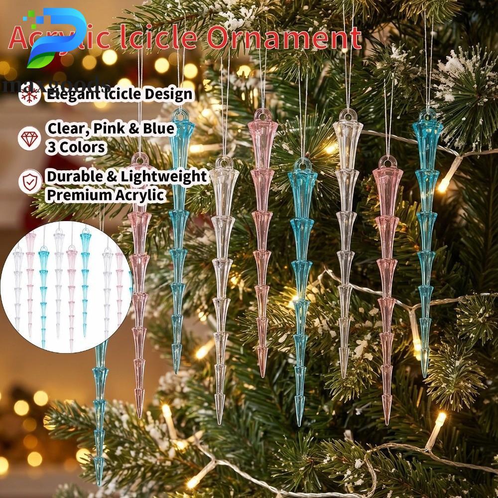 maxgoods MAXGOODS 12 Chiếc Trang Trí Cây Giáng Sinh Icicle, Đồ Trang Trí Giáng Sinh Acrylic Icicle C