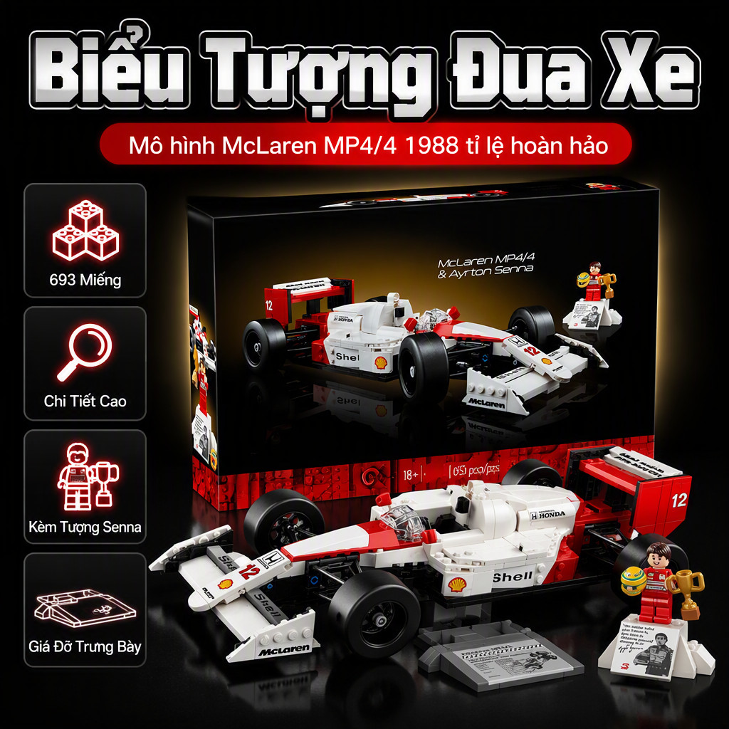 Lego Compatible McLaren MP4-693 Racing Car Set 725pcs F1 Model Building Blocks Toy for Kids Boys Gif