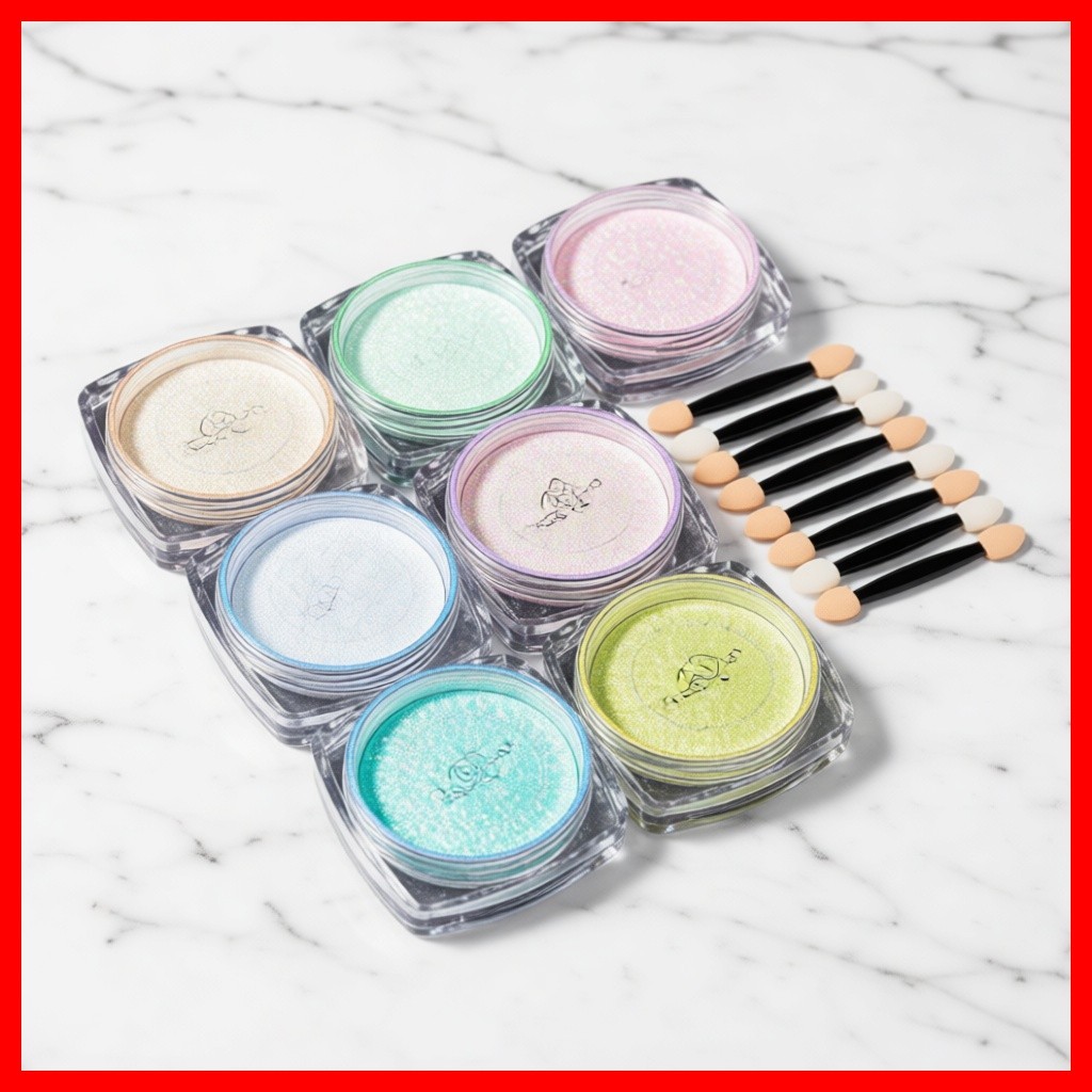 [aibit] Bộ bột Aurora, 7 màu, Trắng, Vàng, Hồng, Tím, Xanh, Xanh, Cam, 1 cái của Daily Touch