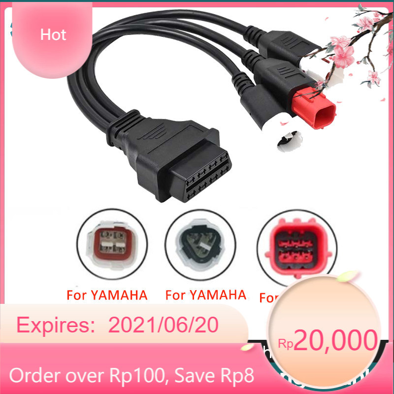 OT13 Dây Cáp Nối obd2 HONDA 6pin YAMAHA 3pin 4pin Sang 16pin obd2 YAMAHA 3+4pin 6pin HONDA to OBD 16